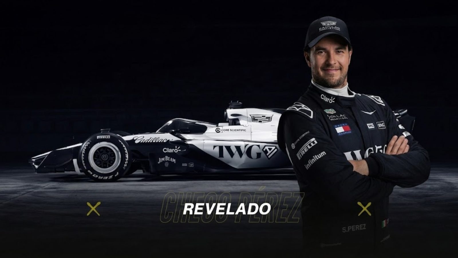 CHECO Y CADILLAC: DISEÑO PATRIO EN MIAM.  Estrenan monoplaza con barras y estrellas para el GP.